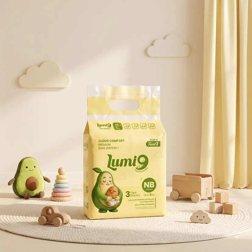Lumi9 Baby Diaper -NB 3 Piece