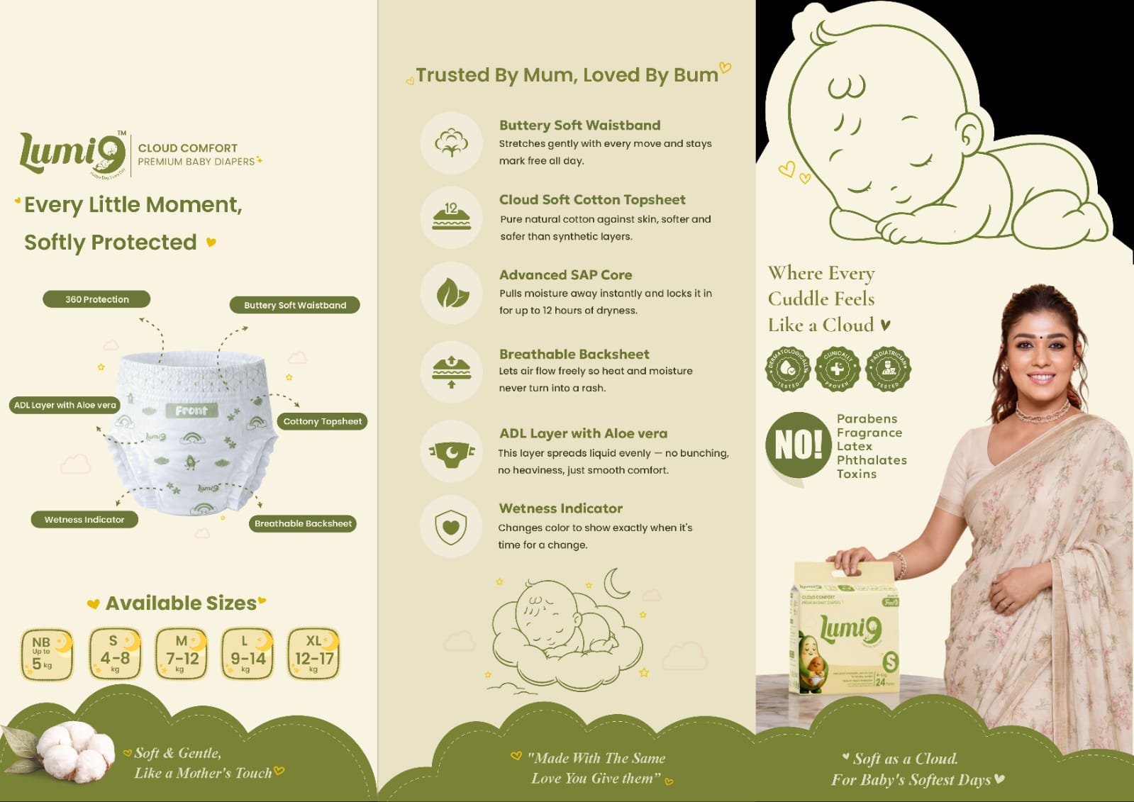 Lumi9 Baby Diaper -NB 3 Piece